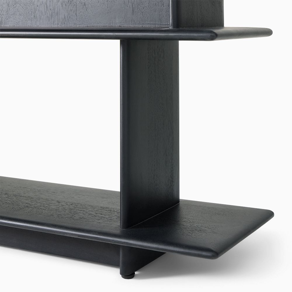 Black open shop shelving unit
