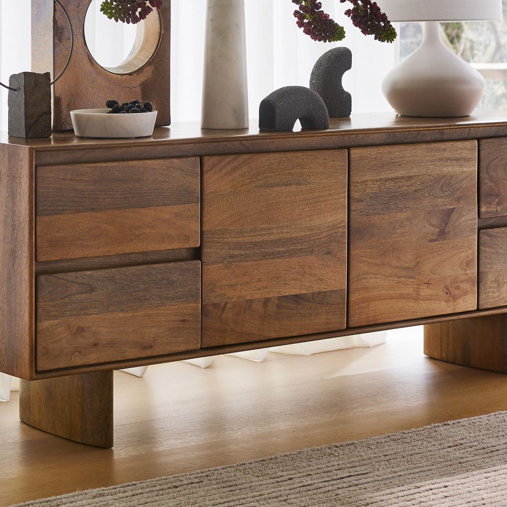 Solid wood best sale media console