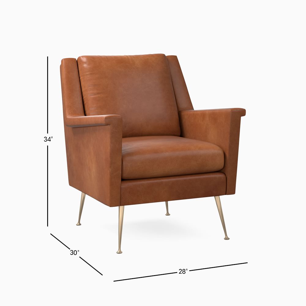 Mid century shop armchair leather