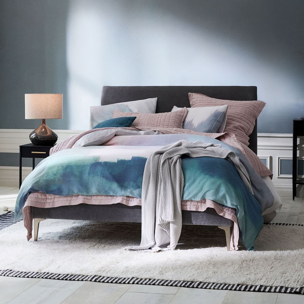 West elm andes shop deco upholstered bed