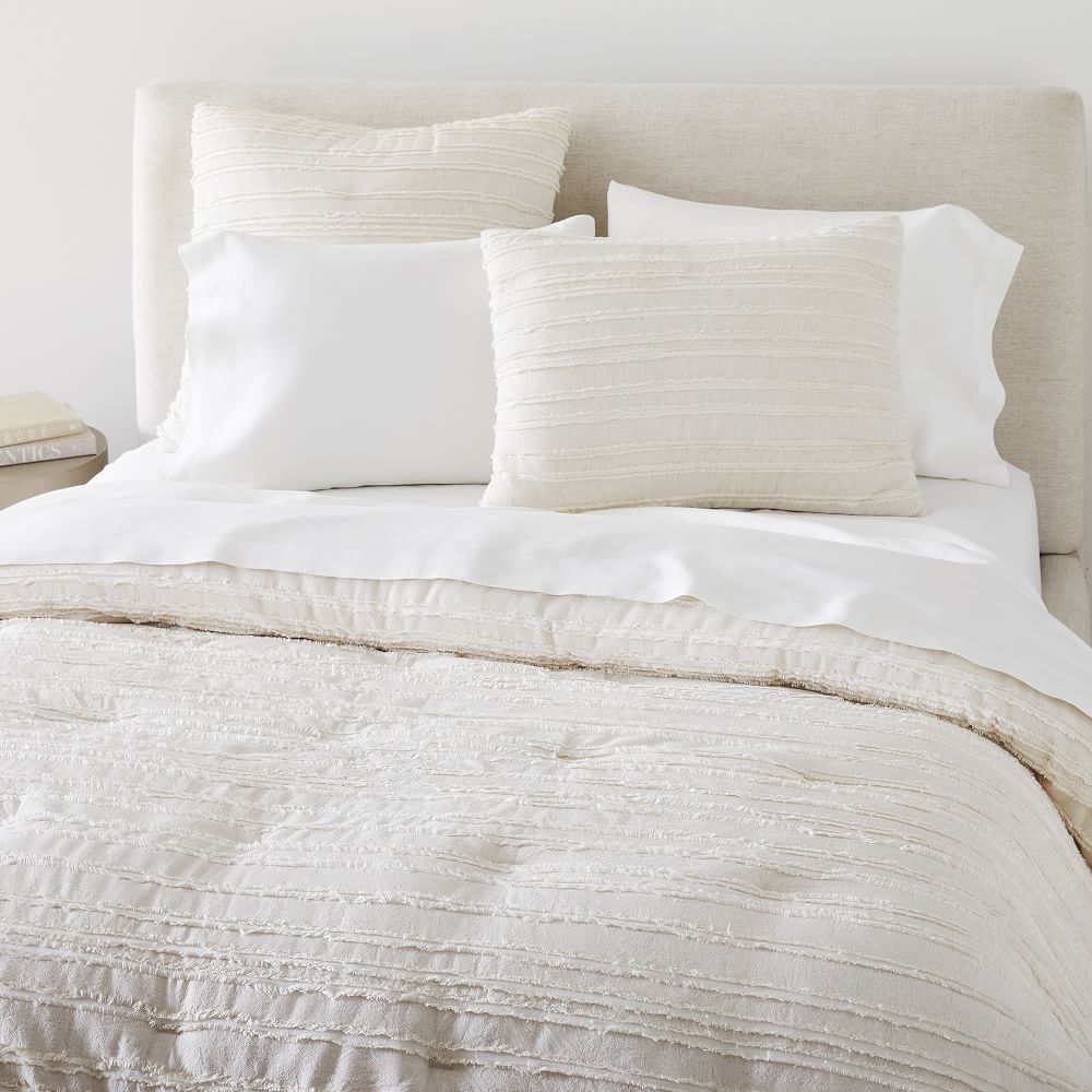 Frayed Edge Stripe Quilt Shams