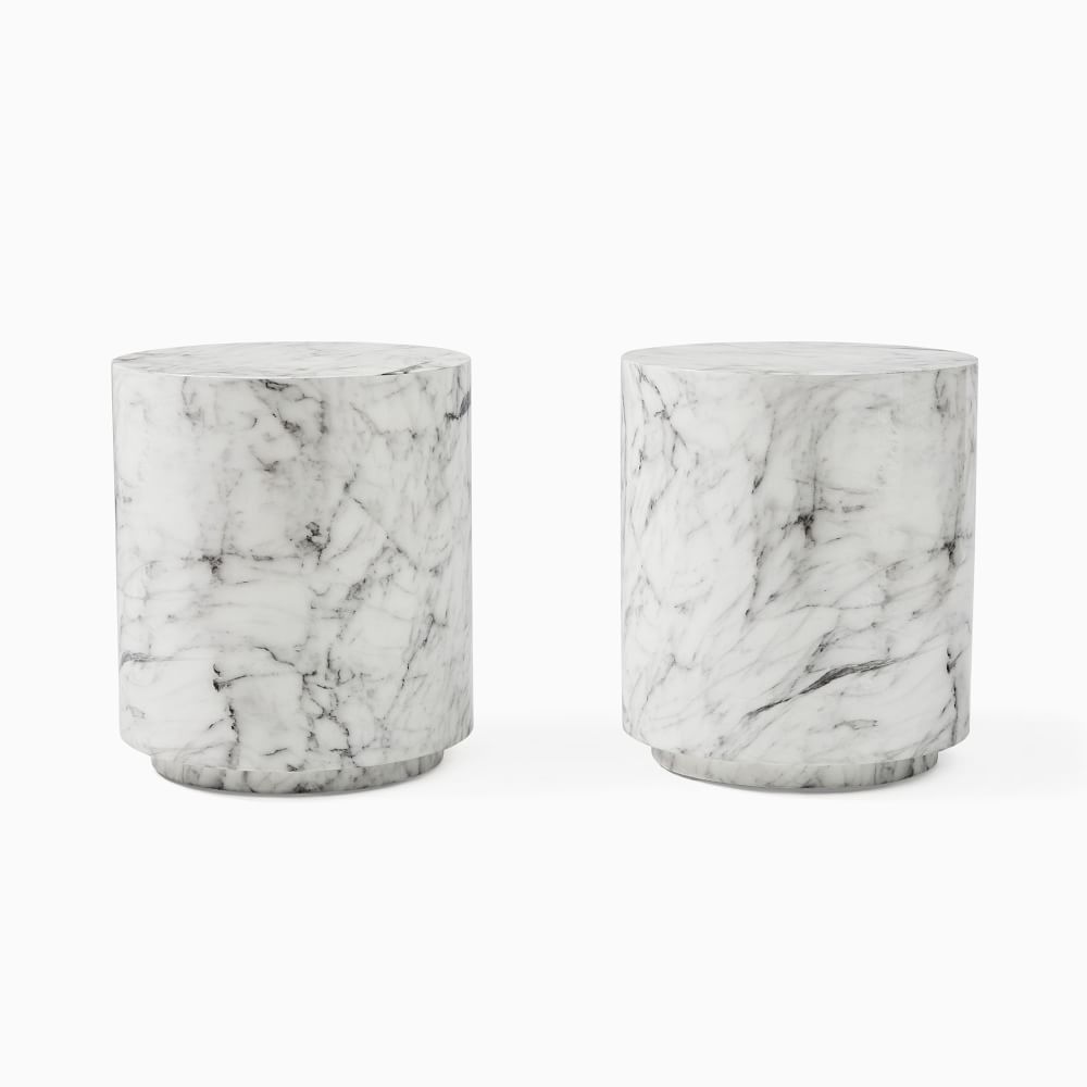 Marble cylinder sales side table