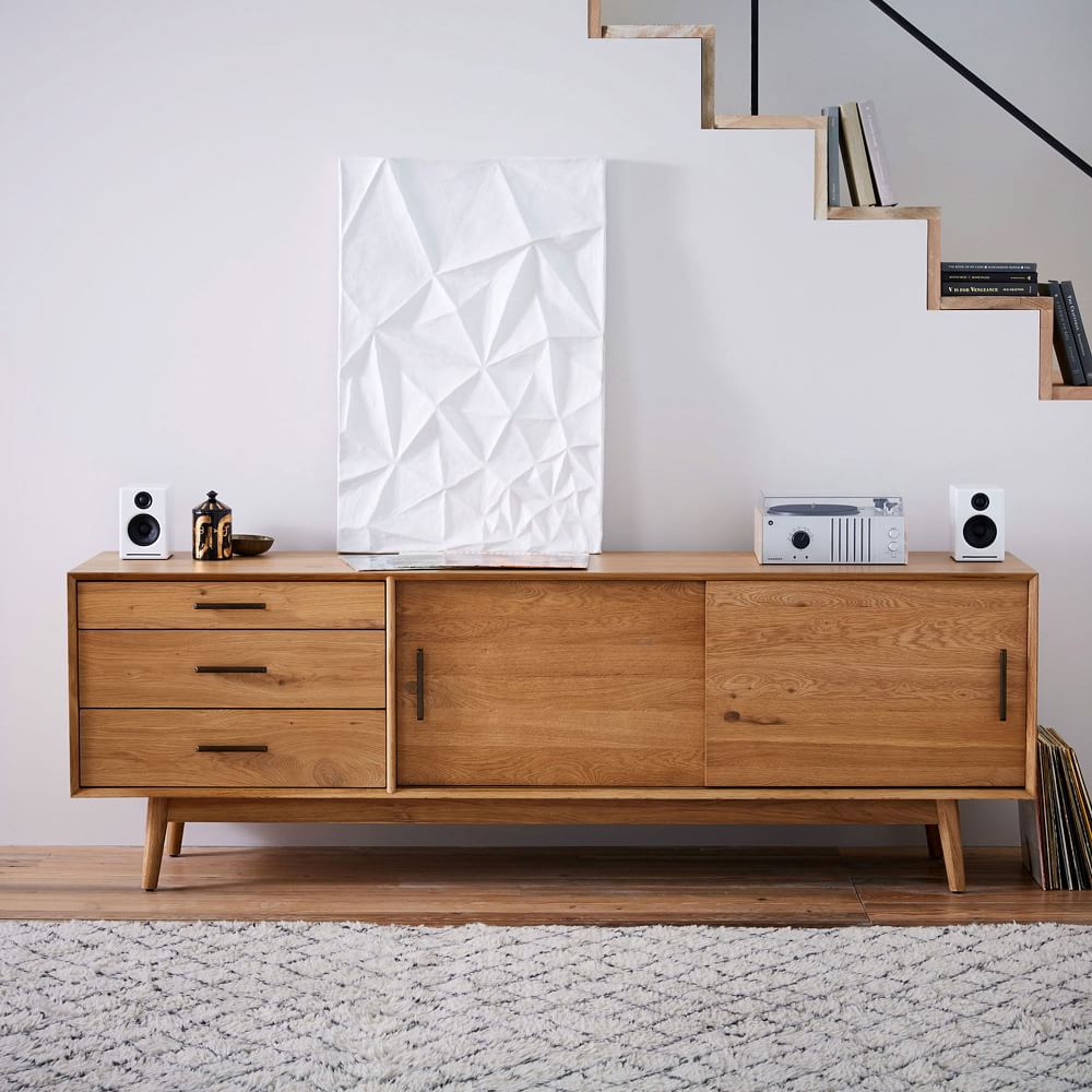 Mid century tv clearance console table