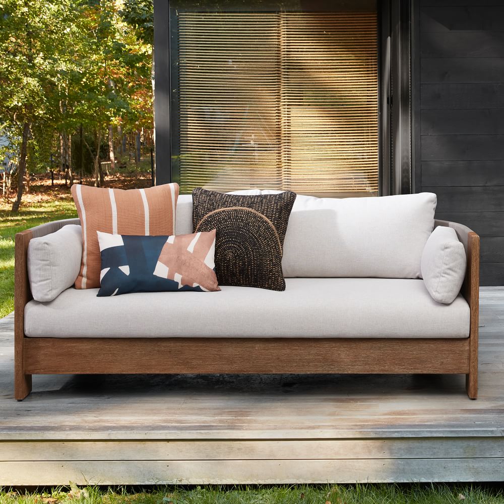 Woven outdoor sales pillow
