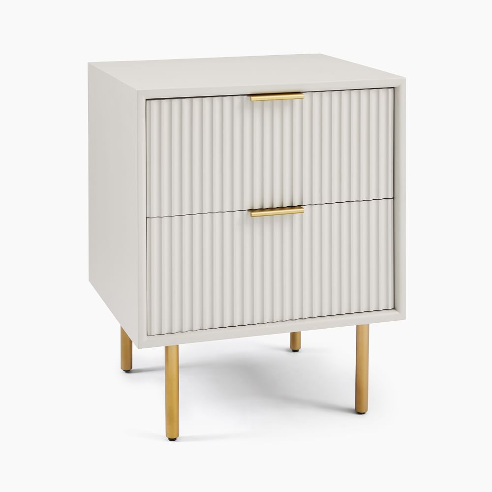 White wood nightstand discount with drawers