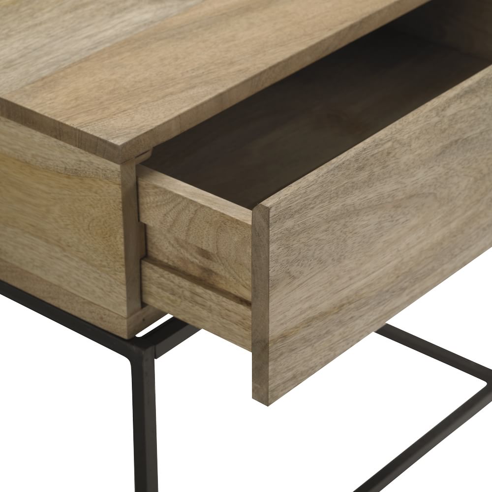 Industrial end table shop with storage