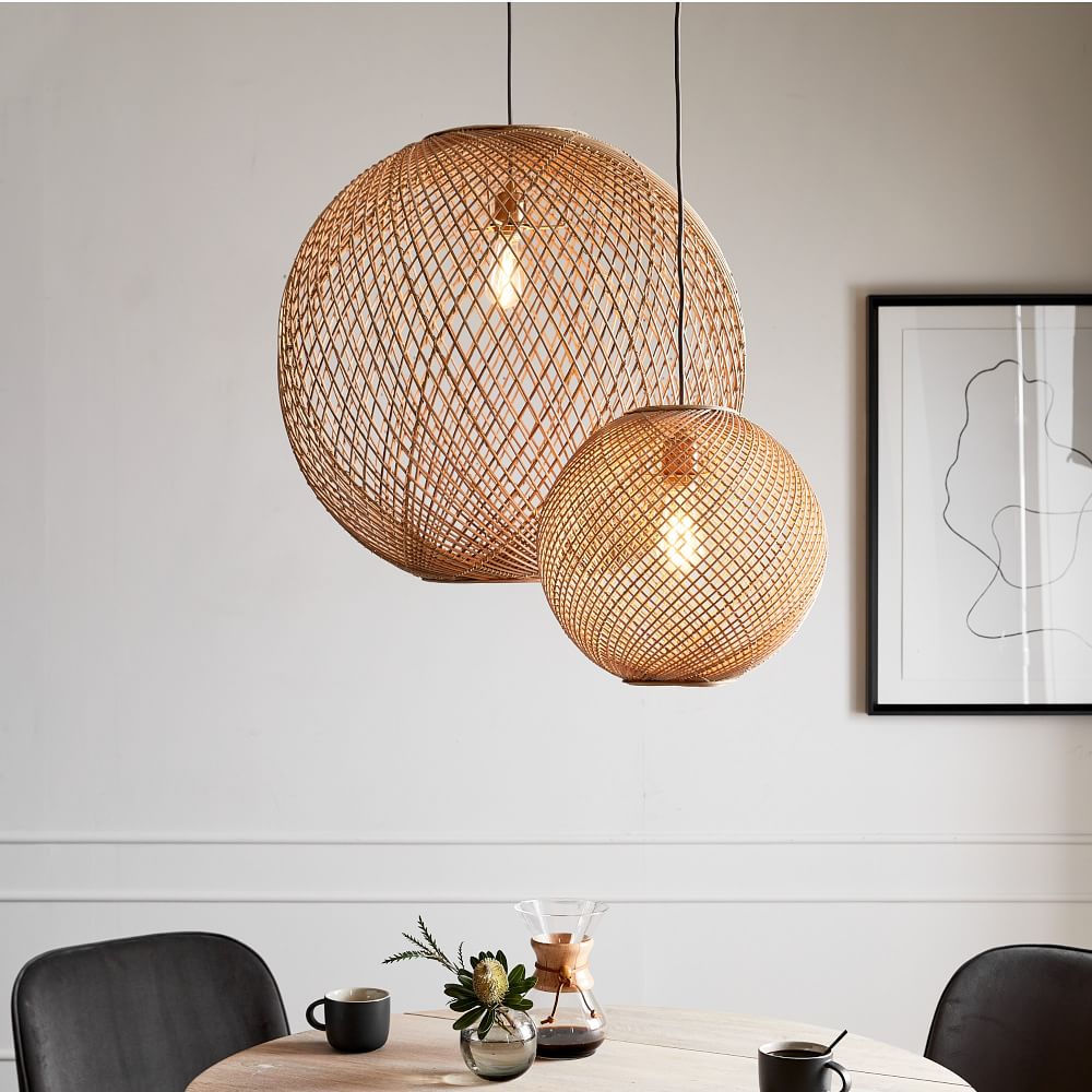 Buy online Wicker Globe Pendant now West Elm UAE UAE