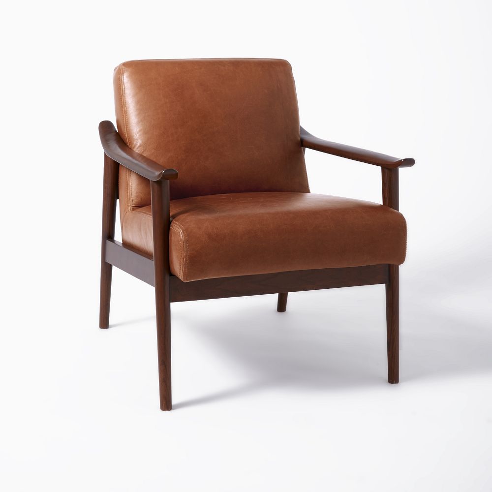 Buy online Mid Century Leather Show Wood Chair now West Elm UAE