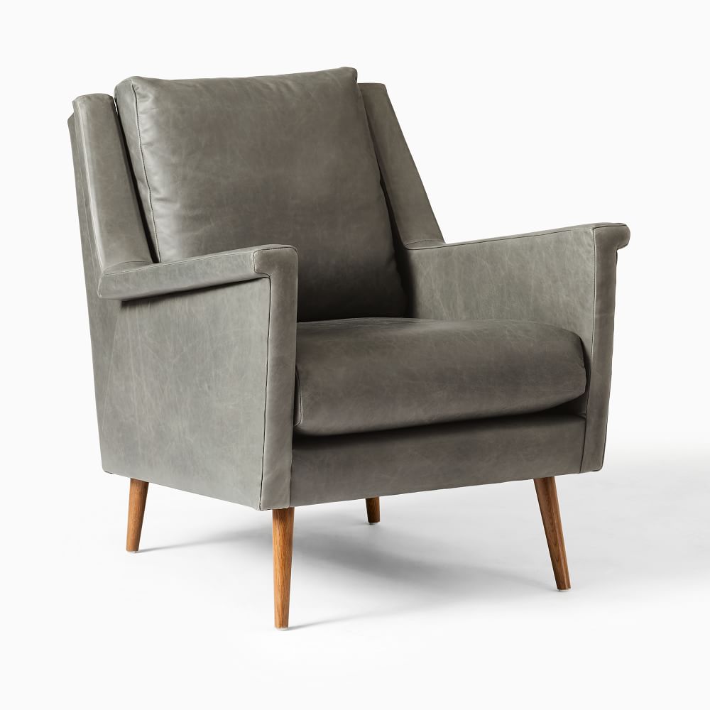 Buy online Carlo Leather Mid Century Chair now West Elm UAE