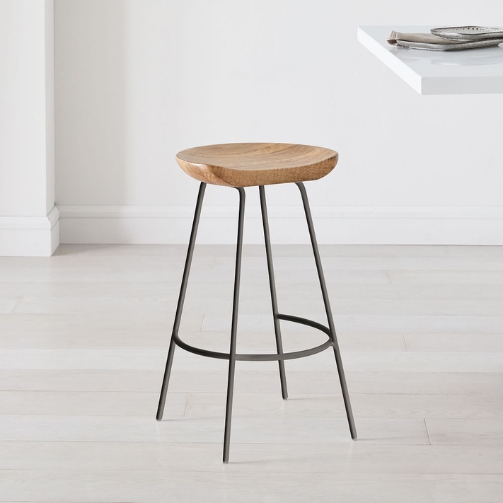 Wooden and deals metal bar stools