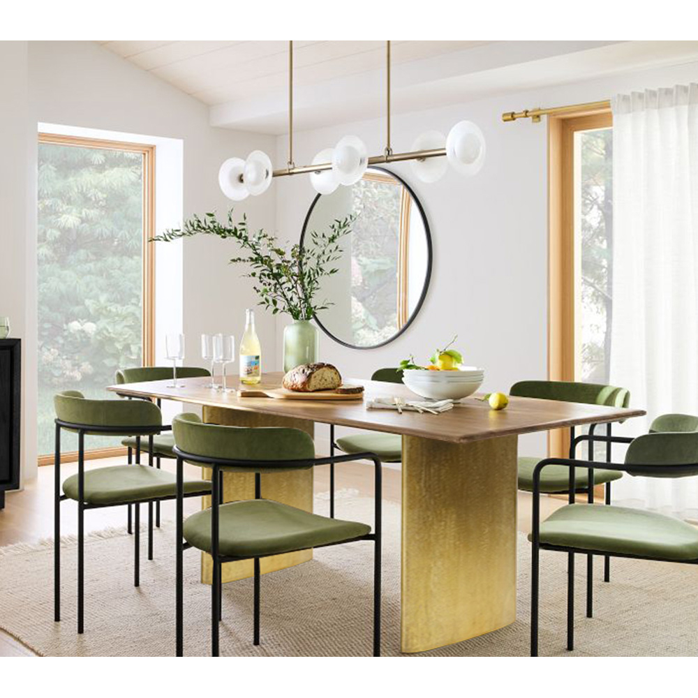 Metal and wood dining table new arrivals