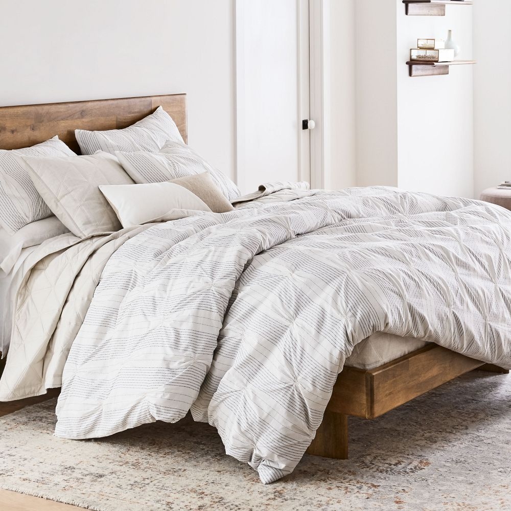 Wood bed white best sale