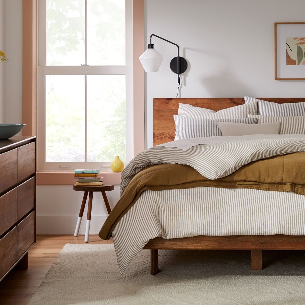 Natural wood shop king bed