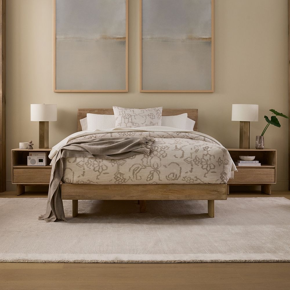 Modern wood best sale bed