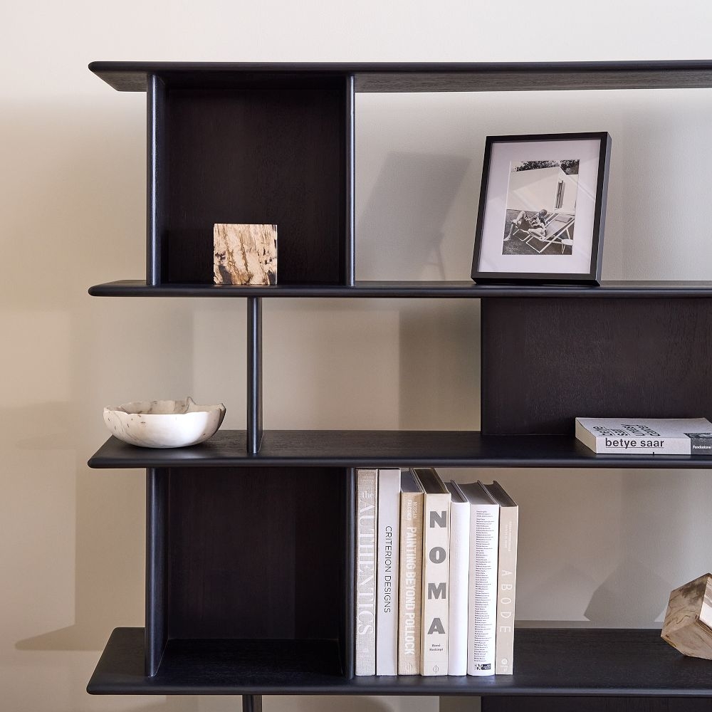 Black wall bookshelf deals