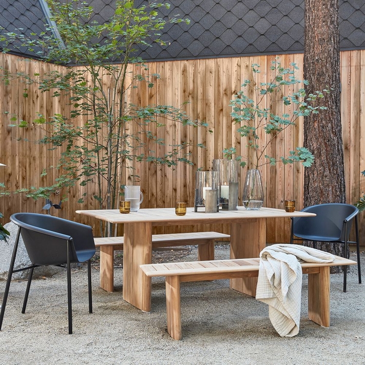 Wood outdoor best sale dining table