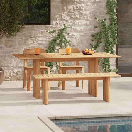 Wooden outdoor dining clearance tables
