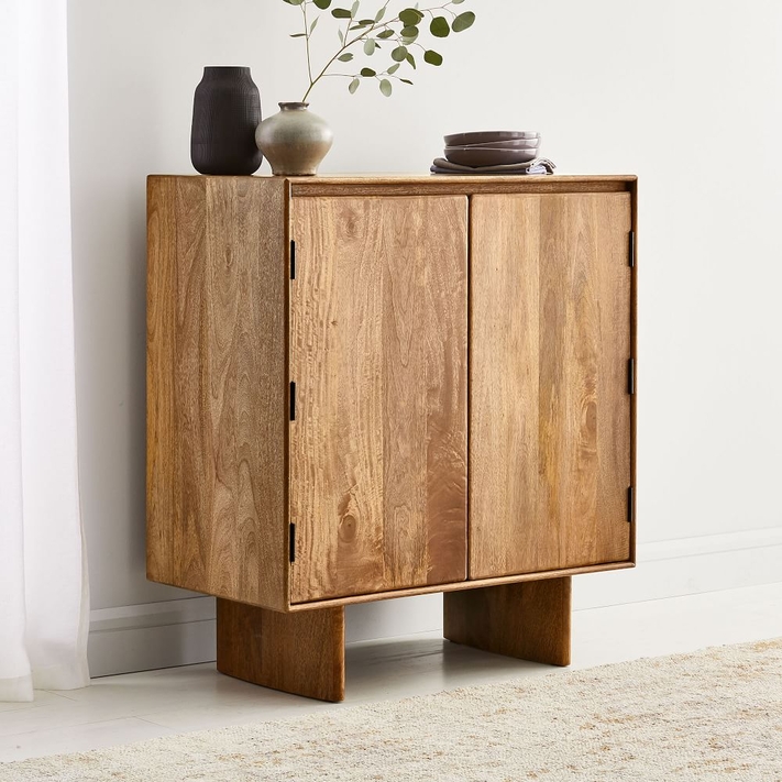 Mango wood bar cabinet deals