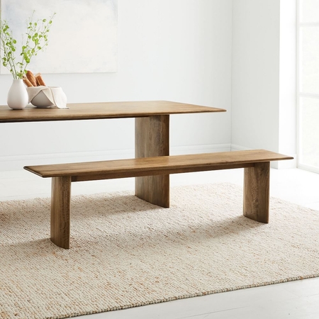 Wood farm table with bench top
