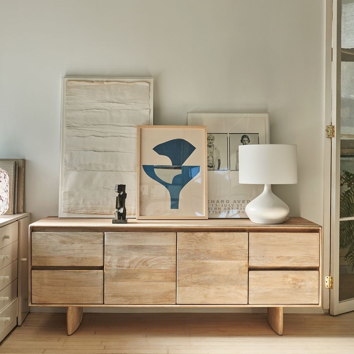 Modern wood online media console