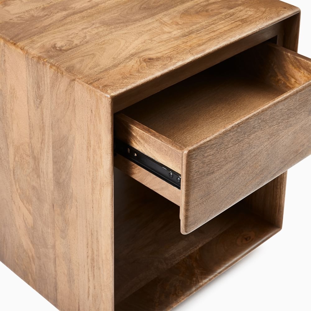Solid wood side 2025 table with drawer