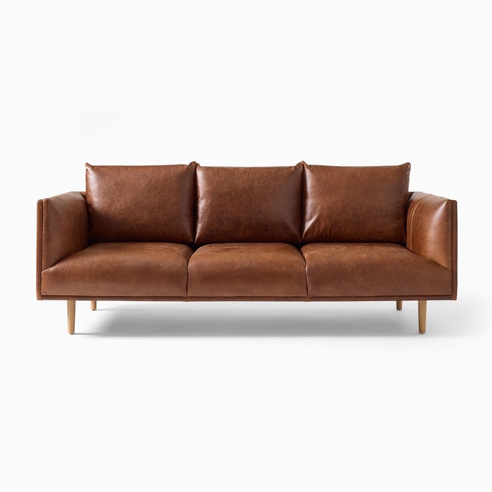 Long store leather couch