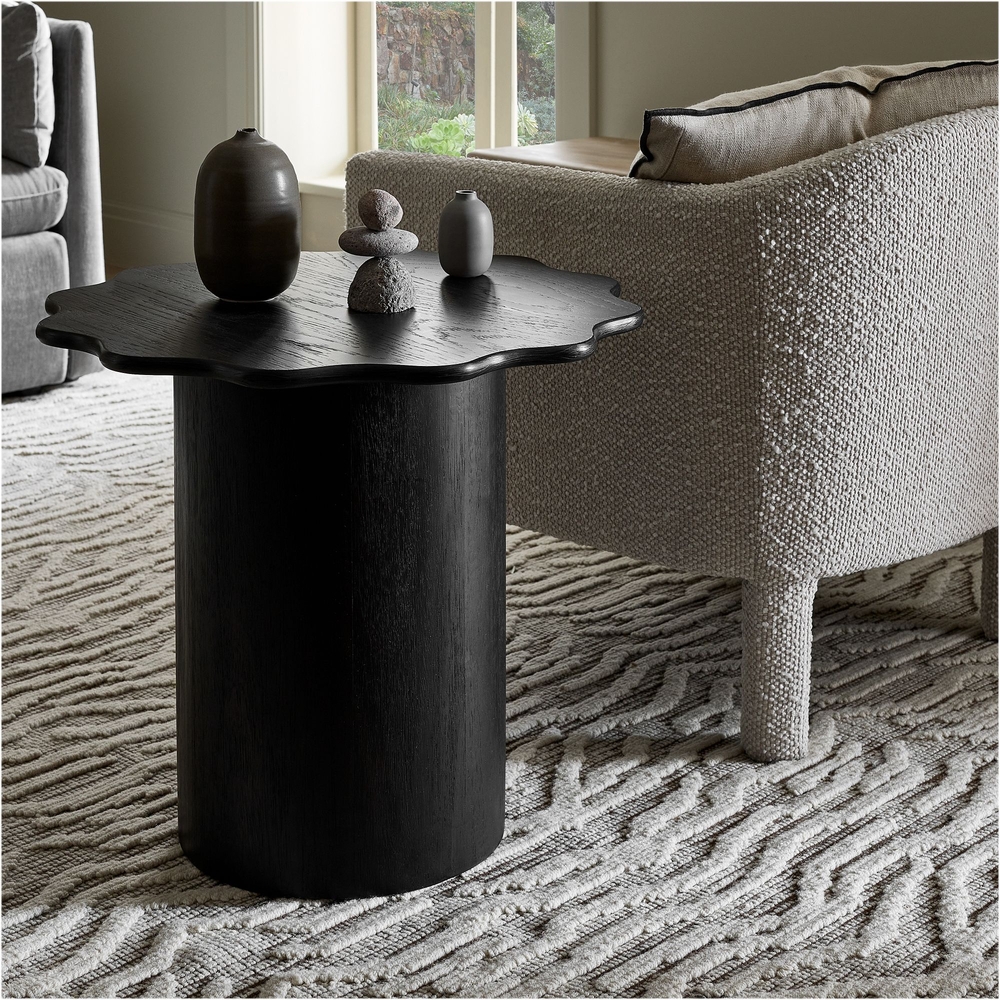 Black and silver side best sale table