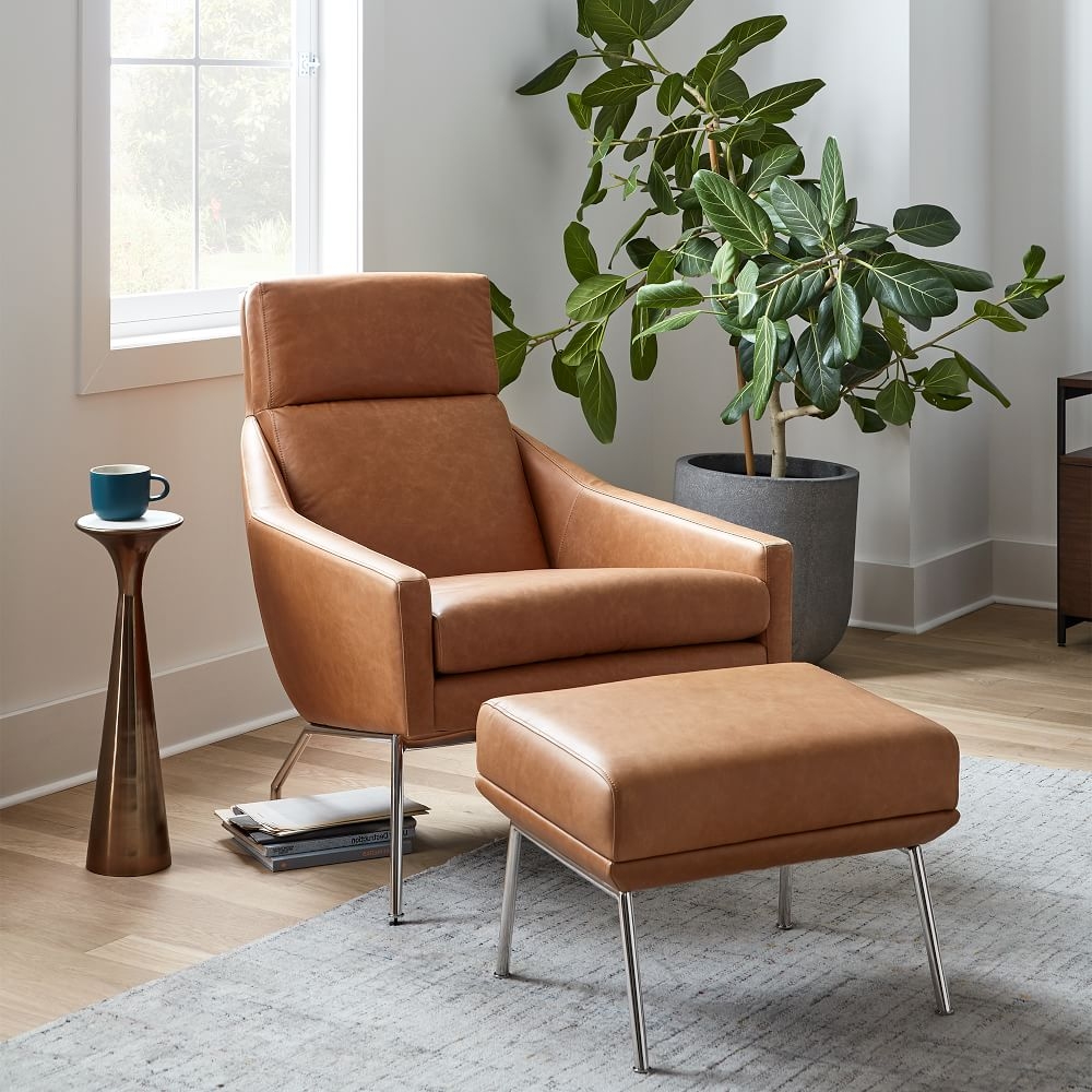 Modern brown deals leather chair