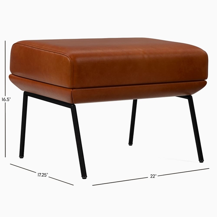 Large leather ottoman sales