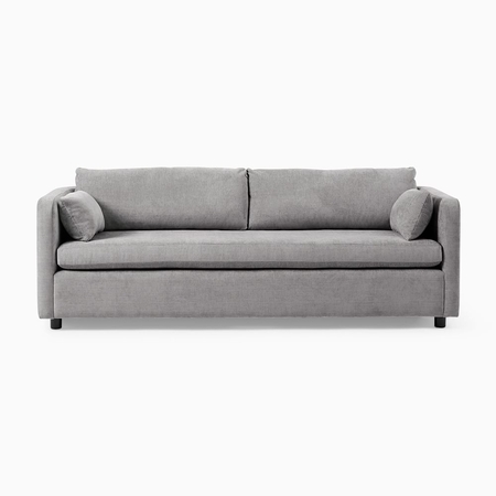 Blue curved sales sofa