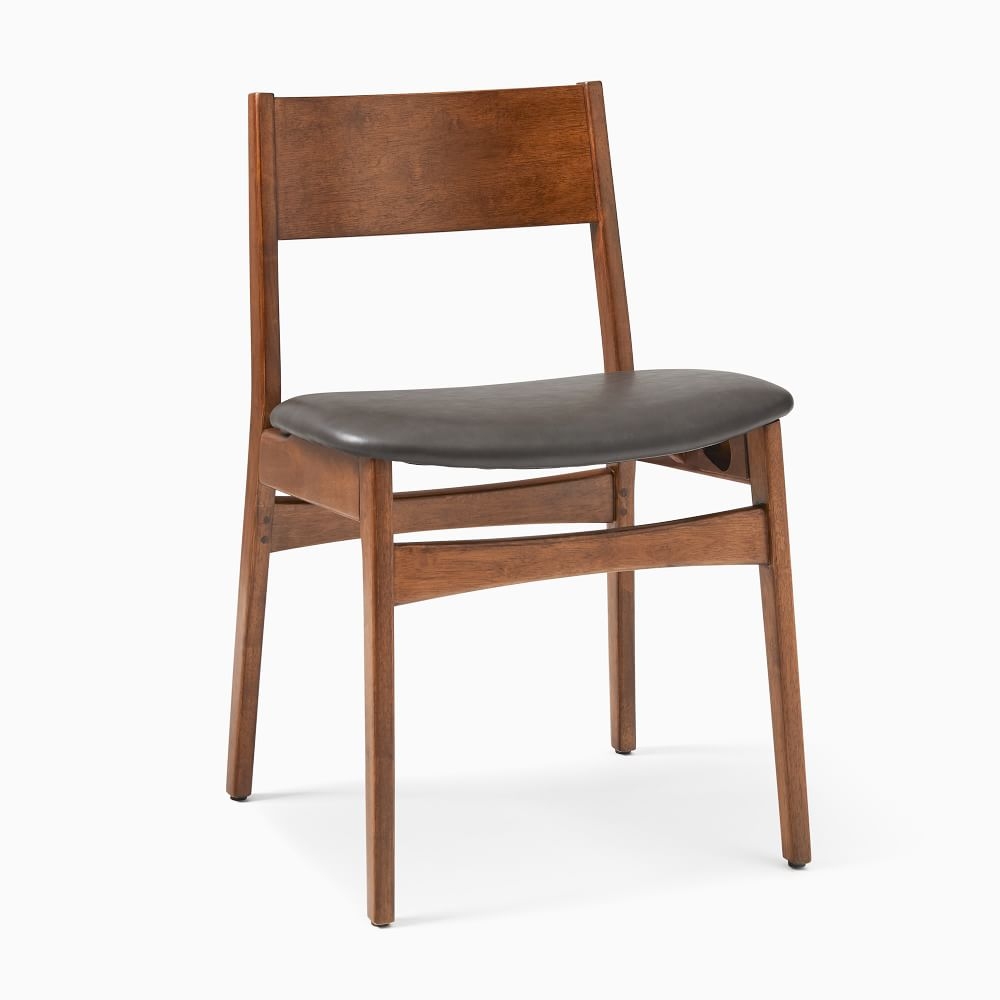 Black leather on sale dining chairs