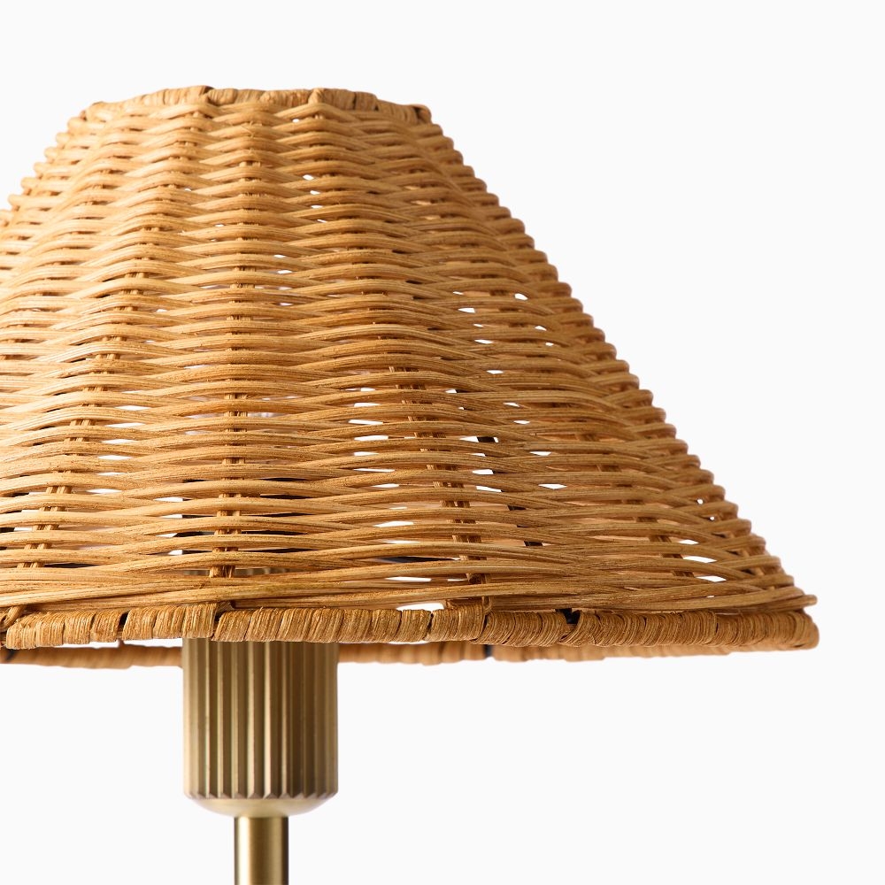 Wicker table lamp deals shades