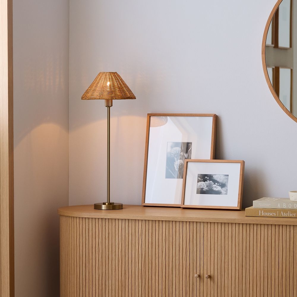 Buy online Beatrix Table Lamp 61cm Wicker Shade now West Elm