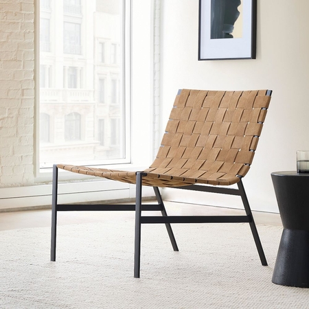 West elm leather slipper chair discount
