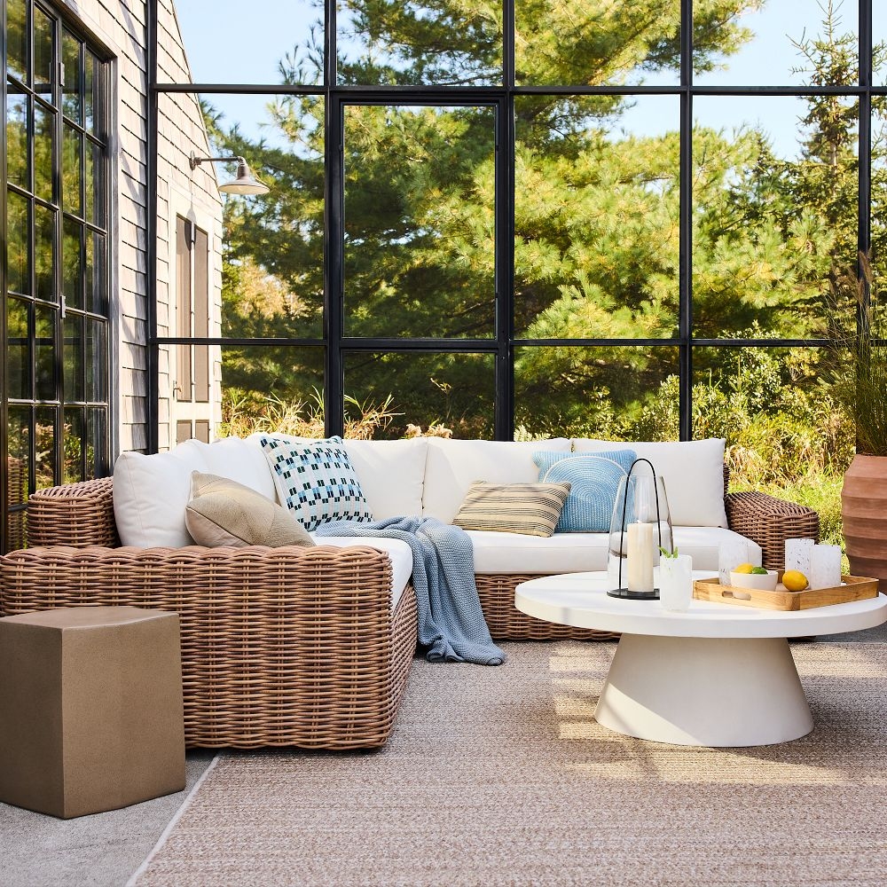 Outdoor sectional store wicker