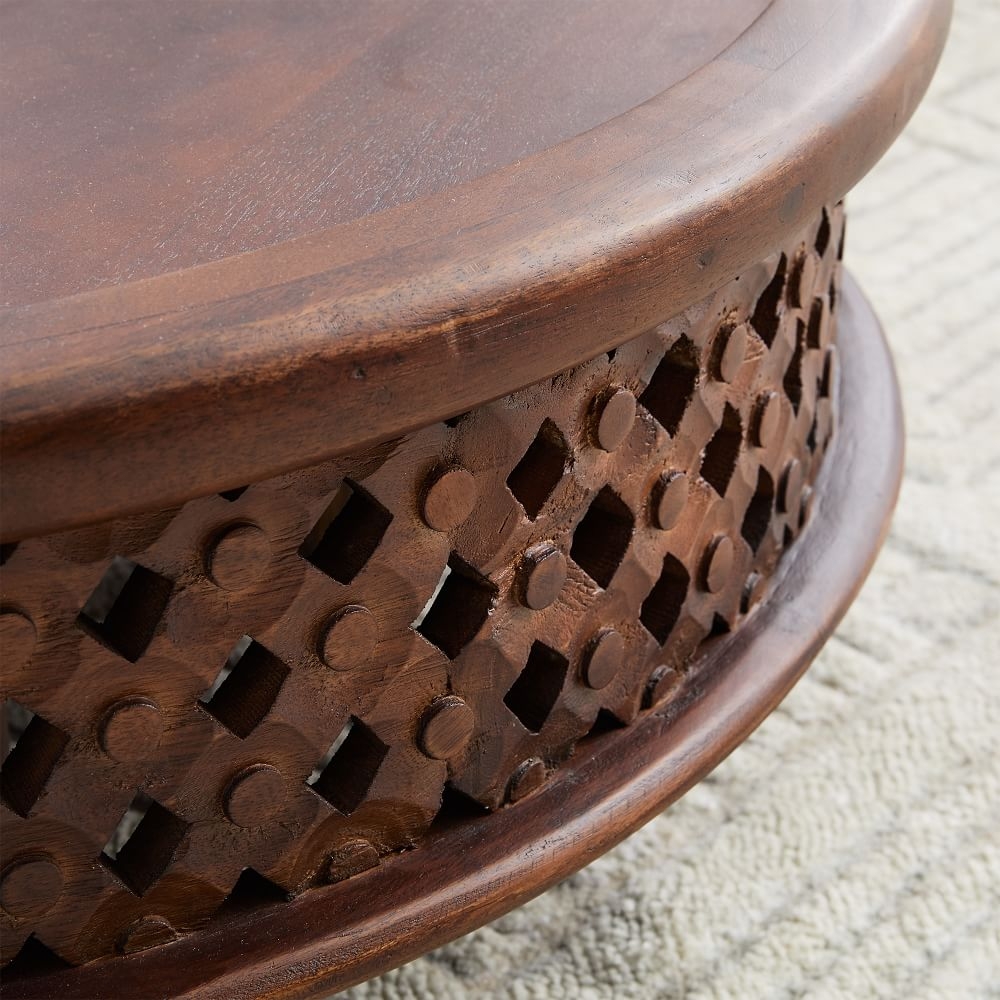 Carved mango new arrivals wood coffee table