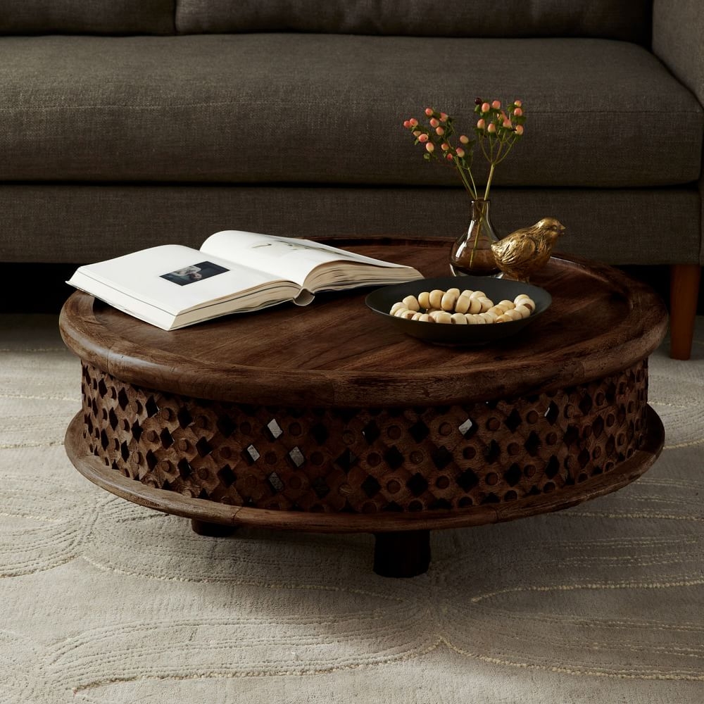 Real wood clearance round coffee table