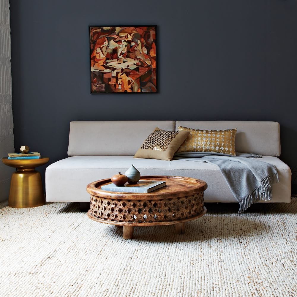 Carved mango new arrivals wood coffee table