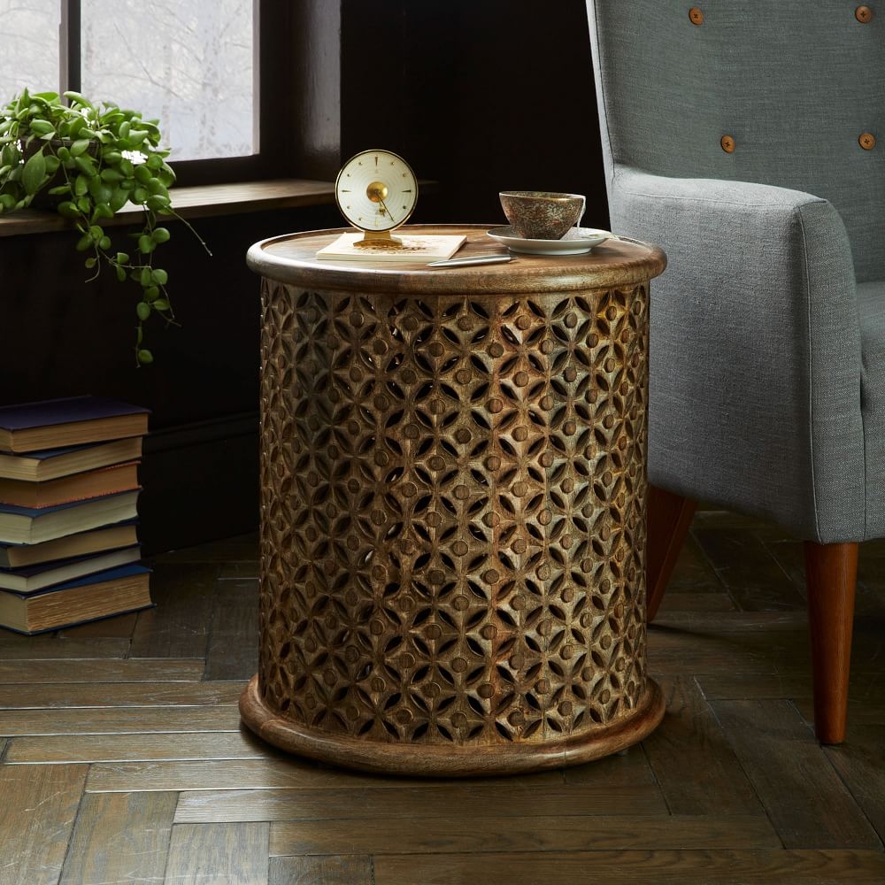 West elm carved hotsell wood coffee table