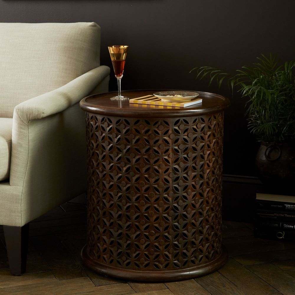 Carved sales end table
