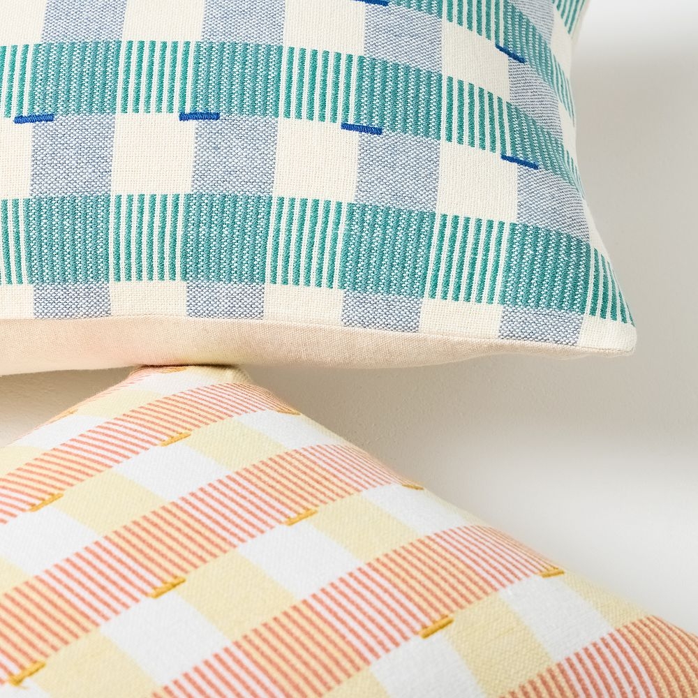 Blue and white outlet striped pillow covers