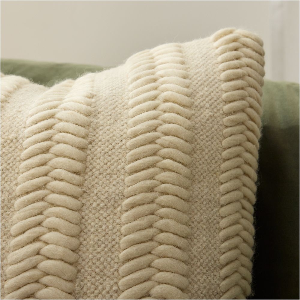 Chunky Herringbone Wool Pillow Cover