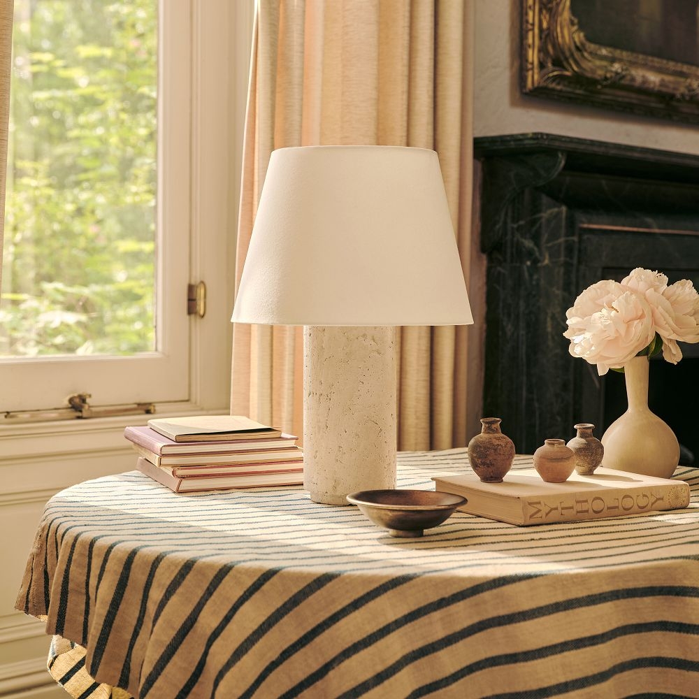 Colin King Travertine Table Lamp 20