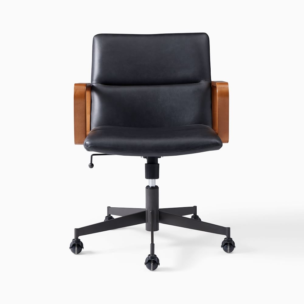 Wooden swivel shop office chair