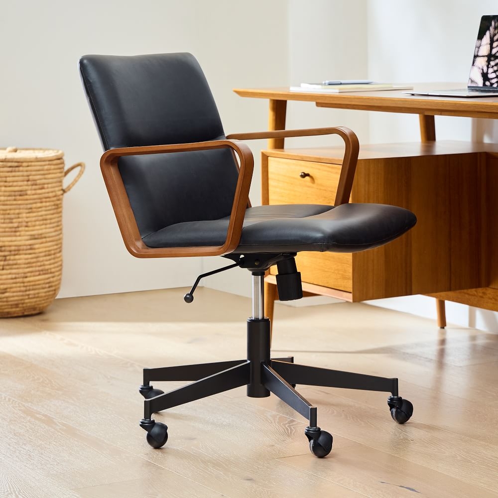Office chair clearance leather black