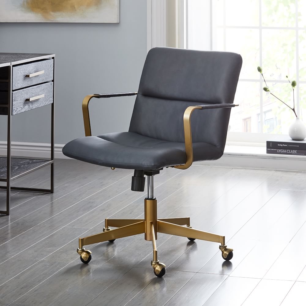 Grey rolling new arrivals chair