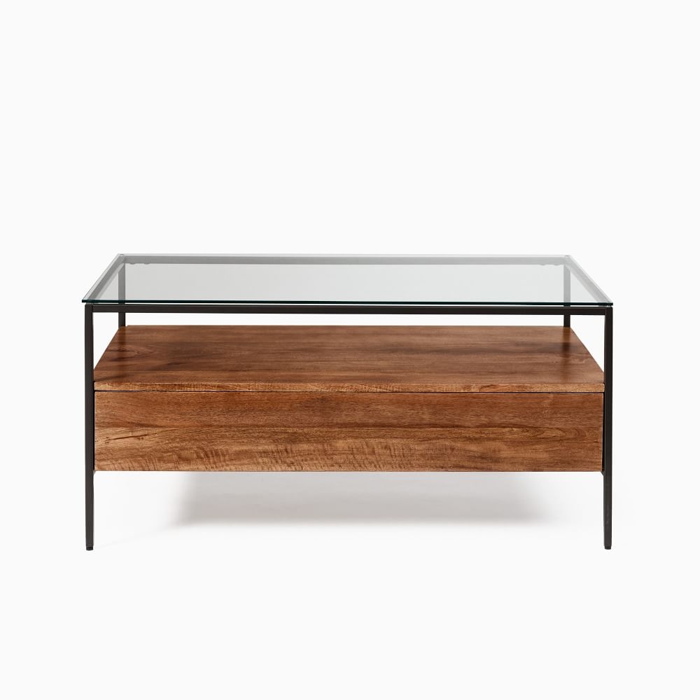 Glass side deals table with drawer