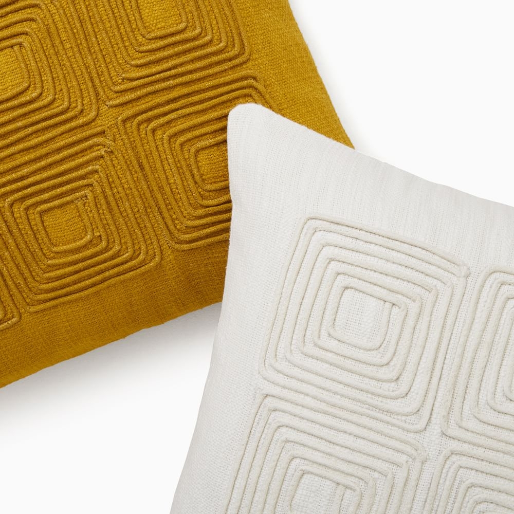 West elm yellow pillow discount