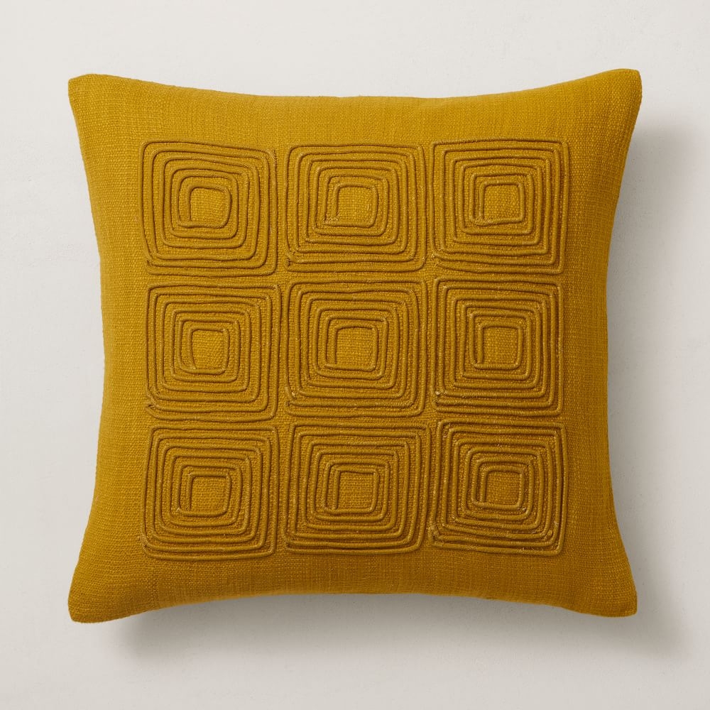West elm yellow pillow online