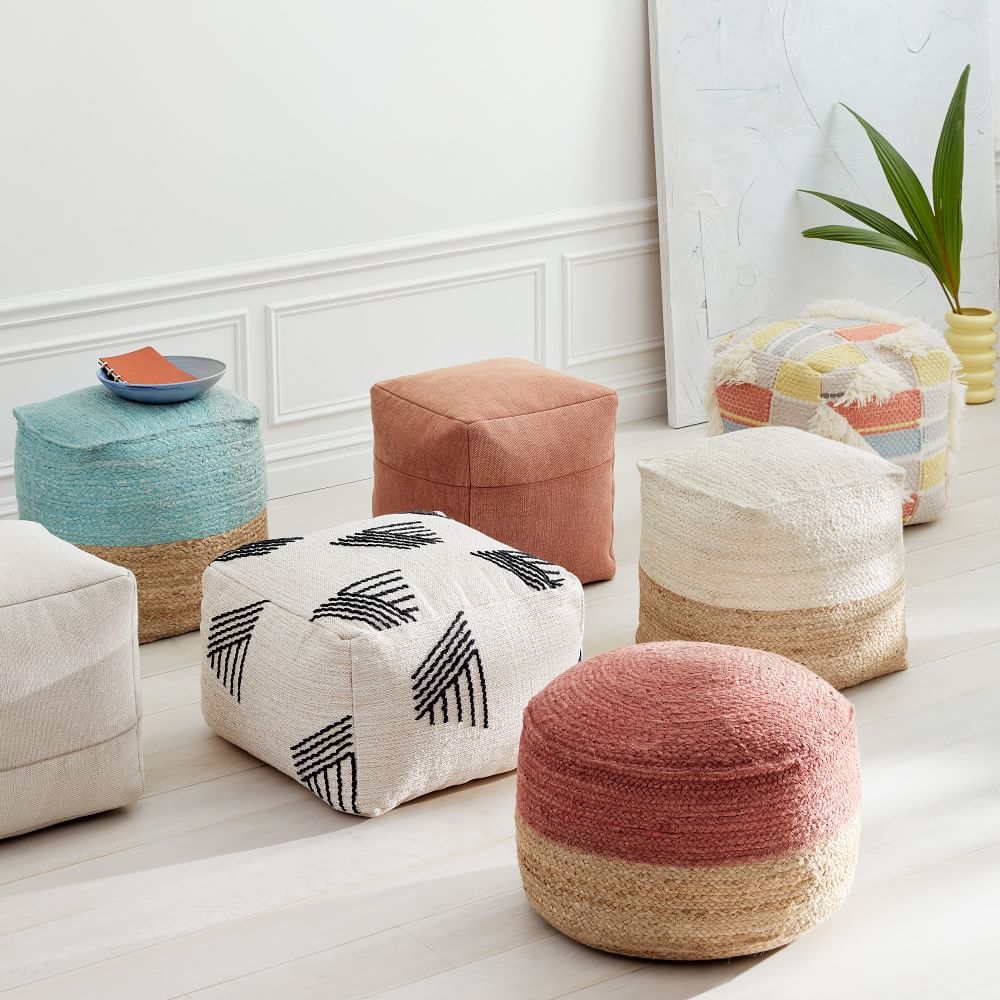 West elm shop ottoman pouf